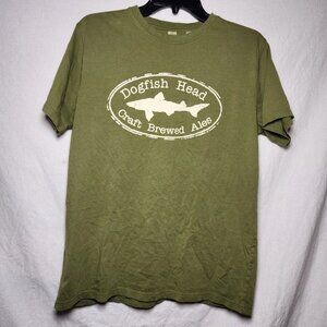 Dogfish Head Craft Brewed Ale Green Shirt Organic Cotton Size M